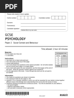 June 2022 QP - Paper 2 AQA Psychology GCSE