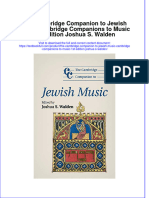 PDF The Cambridge Companion To Jewish Music Cambridge Companions To Music 1St Edition Joshua S Walden Ebook Full Chapter