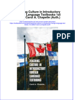 Full Chapter Teaching Culture in Introductory Foreign Language Textbooks 1St Edition Carol A Chapelle Auth PDF