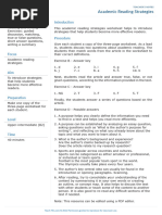 Academic Reading Strategies