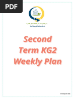 Second Term KG2 Weekly Plan 2023