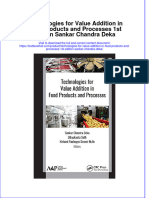 PDF Technologies For Value Addition in Food Products and Processes 1St Edition Sankar Chandra Deka Ebook Full Chapter