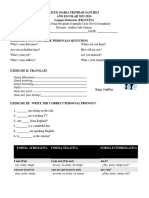 Evaluacion 6to Ingles