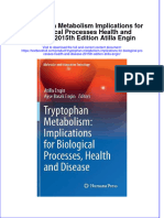 Textbook Tryptophan Metabolism Implications For Biological Processes Health and Disease 2015Th Edition Atilla Engin Ebook All Chapter PDF