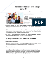 Nuevas Funciones Del Docente Ante El Auge de Las TIC