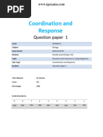 12.1 Coorination - and - Response 1b Igcse - 9 1 - Edexcel Biology