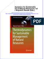 Textbook Thermodynamics For Sustainable Management of Natural Resources 1St Edition Wojciech Stanek Eds Ebook All Chapter PDF