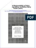 Textbook Virtue and Responsibility in Policy Research and Advice 1St Edition Berry Tholen Auth Ebook All Chapter PDF