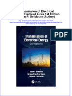 PDF Transmission of Electrical Energy Overhead Lines 1St Edition Ailson P de Moura Author Ebook Full Chapter