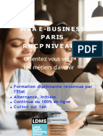 Brochure MBA E-Business Paris