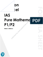 Edexcel IAS Pure MathematicsP1-P2 WMA11-WMA12 Formula Sheet