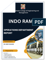 Indorama Opeartions Department Report