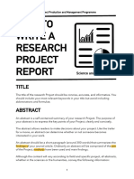 How To Write A Project Report