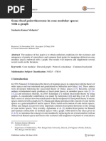 2017 - Some Fixed Point Theorems in Cone Modular Spaces With A Graph