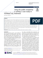 Factors Determining The Public Receptivity Regarding Waste Sorting: A Case Study in Surabaya City, Indonesia