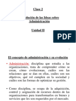 Clase 2 La Evolución de Las Ideas Sobre Administración Unidad II Presentación