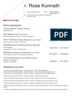 Dr. Rose Kunnath CV