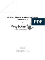 Biology - Practical Record Writing - Class XI-2024