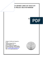 Open and Short Circuit Test On Single Phase Transformer: User Manual