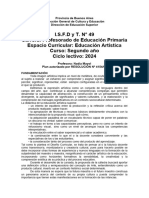 Proyecto Educación Artística - Profesorado Educación Primaria 2024