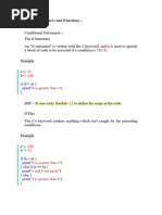 Control Structures and Functions