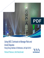 Using NEC Contracts To Manage Risk and Avoid Disputes 2012