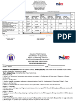 FOURTH QUARTER Test, TOS and Answer Key