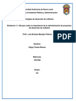 Ensayo Sobre La Importancia de La Administración de Proyectos de Desarrollo de Software