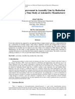 Productivity Improvement in Assembly Line by Reduction Cycle Time Using Time Study at Automotive Manufacturer