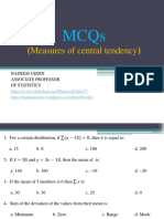 (Measures of Central Tendency) : Nadeem Uddin Associate Professor of Statistics