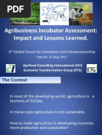 Assessment Agribusiness Incubators - 31 May 2011