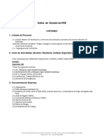 Indice de Dossier de HSE