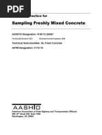 AASHTO R60-12 (2020) - Sampling Freshly Mixed Concrete