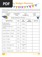 Au t2 M 274 Party Budget Planning Differentiated Activity Sheets