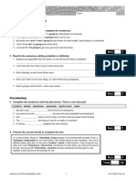 Solutions Gold Pre-Int Short Test Unit 5 1A