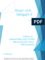 Cursul 8 - Garantarea Executării Obligațiilor Civile. Fidejusiunea