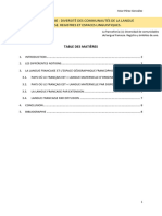 La Francophonie. Diversite Des Communautes de La Langue Francaise