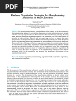 Business Negotiation Strategies For Manufacturing