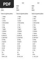 QUIZ Vocabulario 1