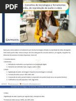 Conceitos de Tecnologias e Ferramentas Multimídia, de Reprodução de Áudio e Vídeo