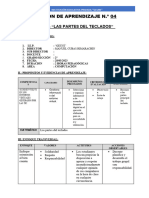 Sesión de Aprendizaje Las Teclas y Sus Partes