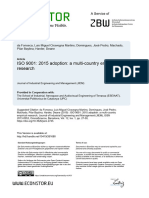 ISO 9001 2015 年採⽤ 多國實證研究