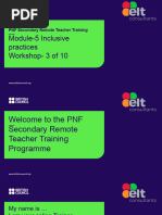 PT Pre Workshop Module 5 Inclusive Practices Workshop 3 of 10