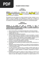 Ejemplo REGLAMENTO INTERNO DE TRABAJO