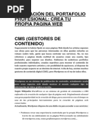 Creación Del Portafolio Profesional Crea Tu Propia Pagina Web