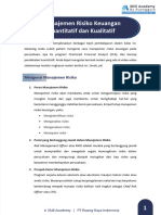 Manajemen Risiko Keuangan Kuantitatif Dan Kualitatif