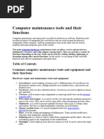 Computer Maintenance Tools and Their Functions