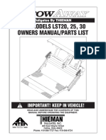 FOR MODELS LST20, 25, 30 Owners Manual/Parts List: W WA AY Y