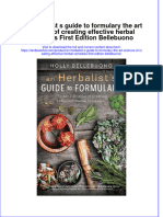 An Herbalist S Guide To Formulary The Art Science of Creating Effective Herbal Remedies First Edition Bellebuono