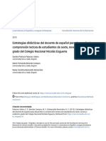 Estrategias Didácticas Del Docente de Español para Desarrollar La